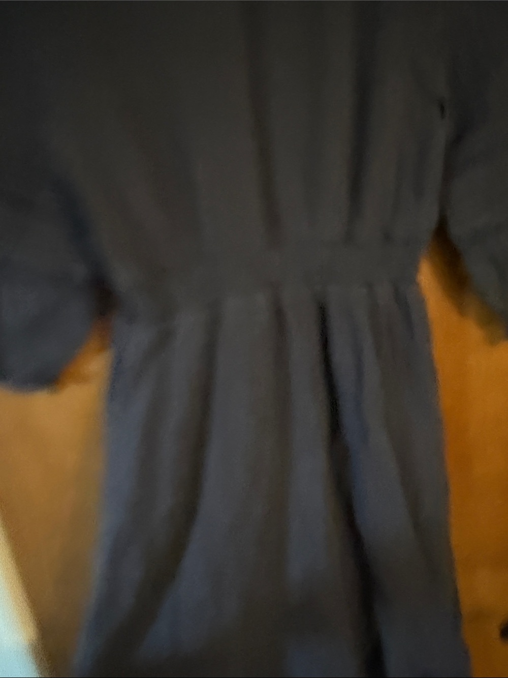 Ellen Tracy Navy Ruffled Button-Front Dress - Picture 6 of 9